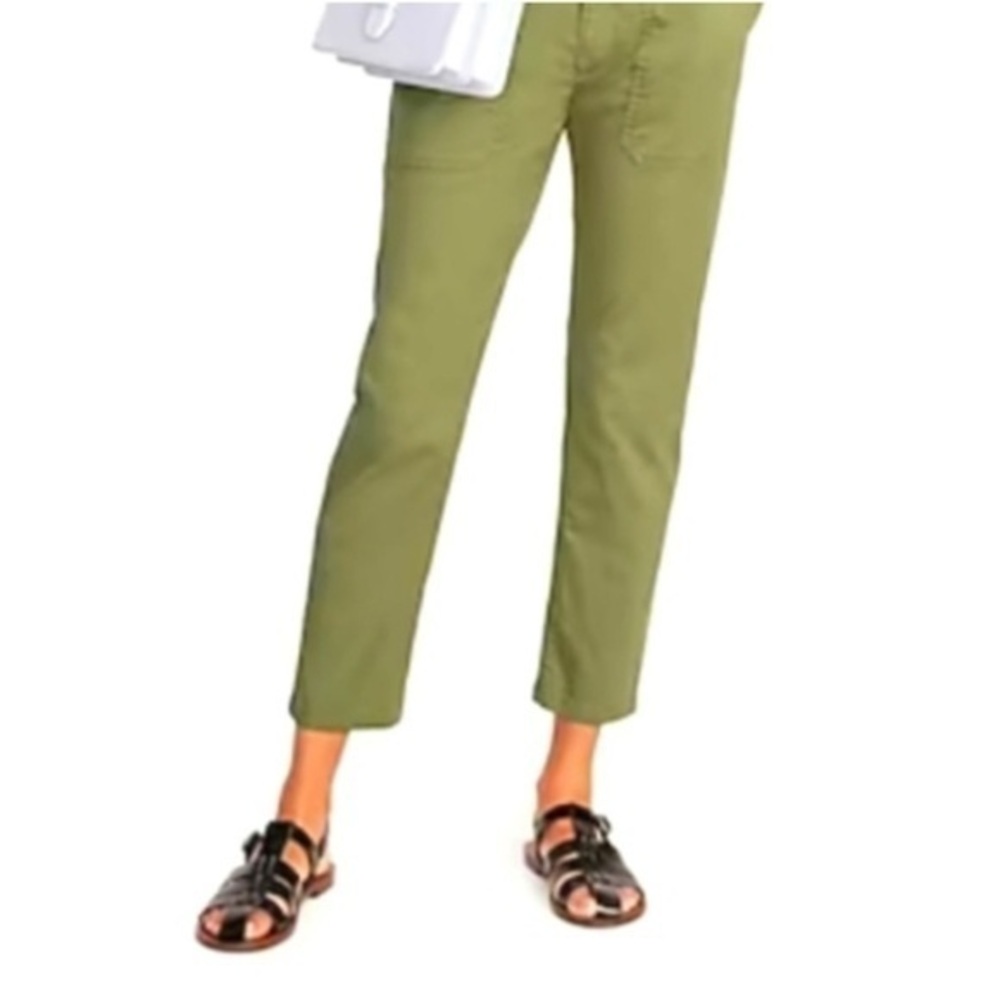 J Crew Army Green Patch Pocket Slim Boyfriend Cropped Chino Pants NWT 24 #1150